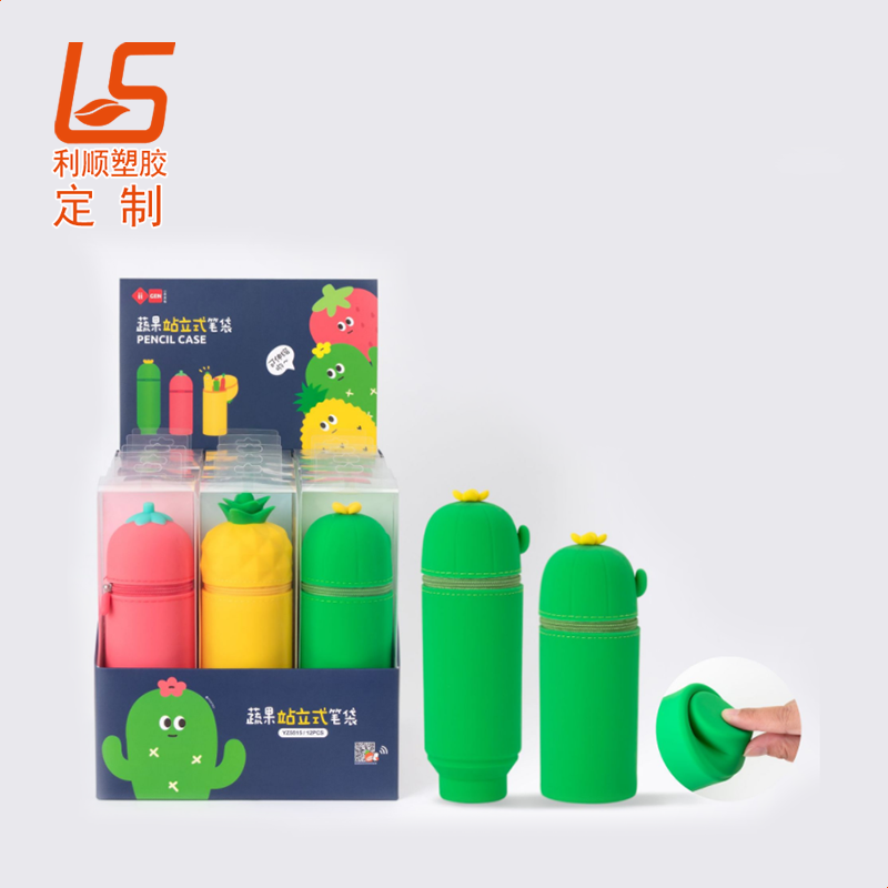 定制硅膠文具筆盒 卡通立體公仔文具盒